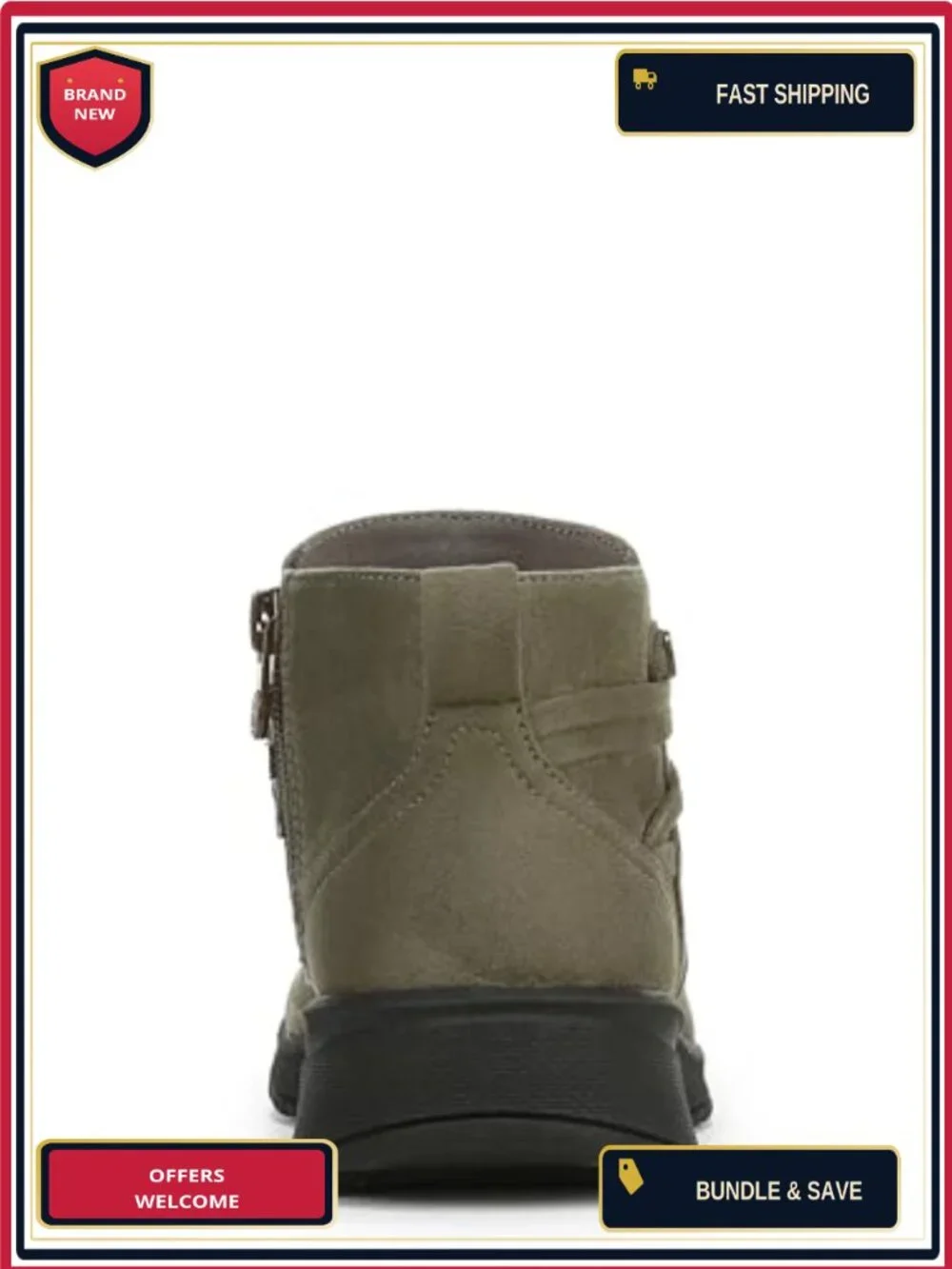 LifeStride Ankle Bootie Wedge Heel Zip Stretch Fabric Machine Washable